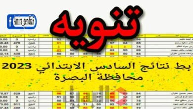 نتائج السادس الابتدائي التمهيدي 2023 محافظة البصرة