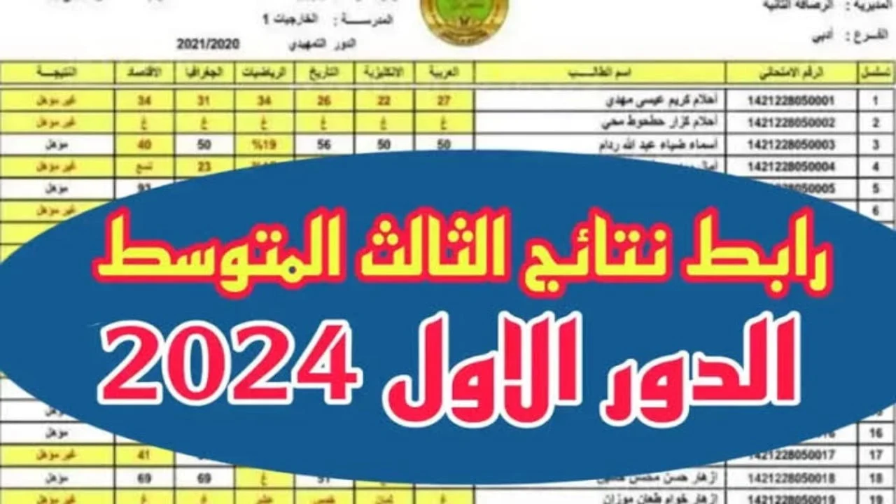 كيفية الاستعلام عن نتائج الصف الثالث متوسط العراق "الدور الأول" 2024