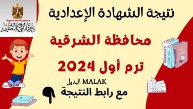 نتيجة الشهادة الإعدادية محافظة الشرقية 2024