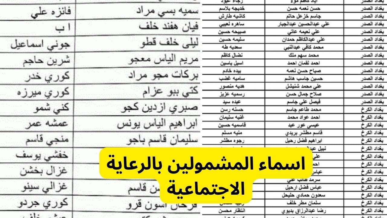 أسماء الرعاية الاجتماعية في العراق
